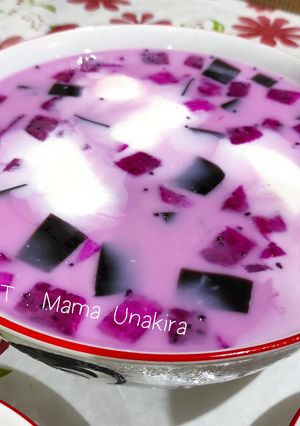 Foto resep Es Cincau Hitam Buah Naga