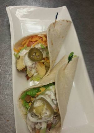 A picture of Toasted turkey tacos.