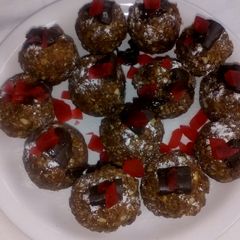 A picture of #Khajur-oats- chocolate Ladoo.