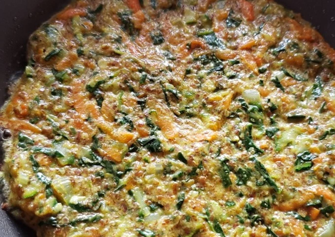 Tortilla de zanahoria, zapallo y acelga
