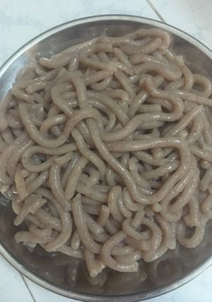Hình của món Bánh canh bột gạo và bột đậu đỏ.