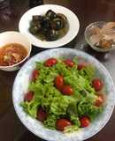 Salad rau xanh, ốc luộc 🥗