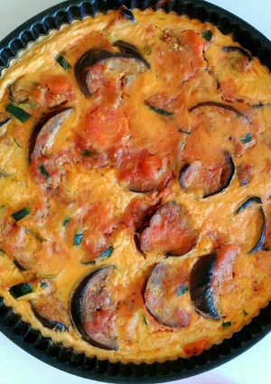 Una foto de Quiche de verduras sin masa quebrada