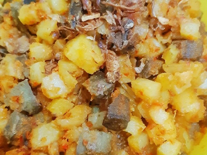 Langkah Gampang Menyiapkan Resep Balado hati sapi &amp;amp; kentang Anti Ribet, Lezat