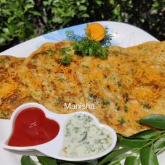 A picture of Sooji Uttapam (Savory Semolina & Maize Pancakes).
