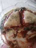 "Lasaña" de huevo con boloñesa y espinaca (Grez - Keto)