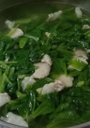 Hình của món Canh rau cải nấu thịt heo.