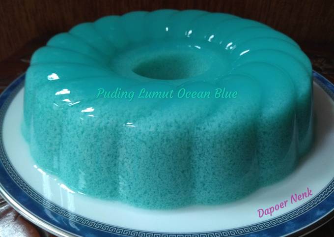 Tutorial Membuat Resep Puding Lumut Ocean Blue