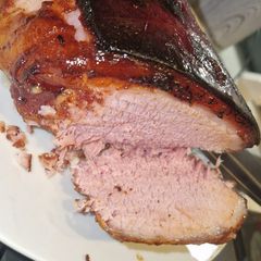 A picture of My honey,mustard and maple syrup glazed ham.