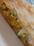 Tarta de zapallo anco, cebollas y puerro