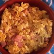 Revuelto de cebolla y jamón de pavo