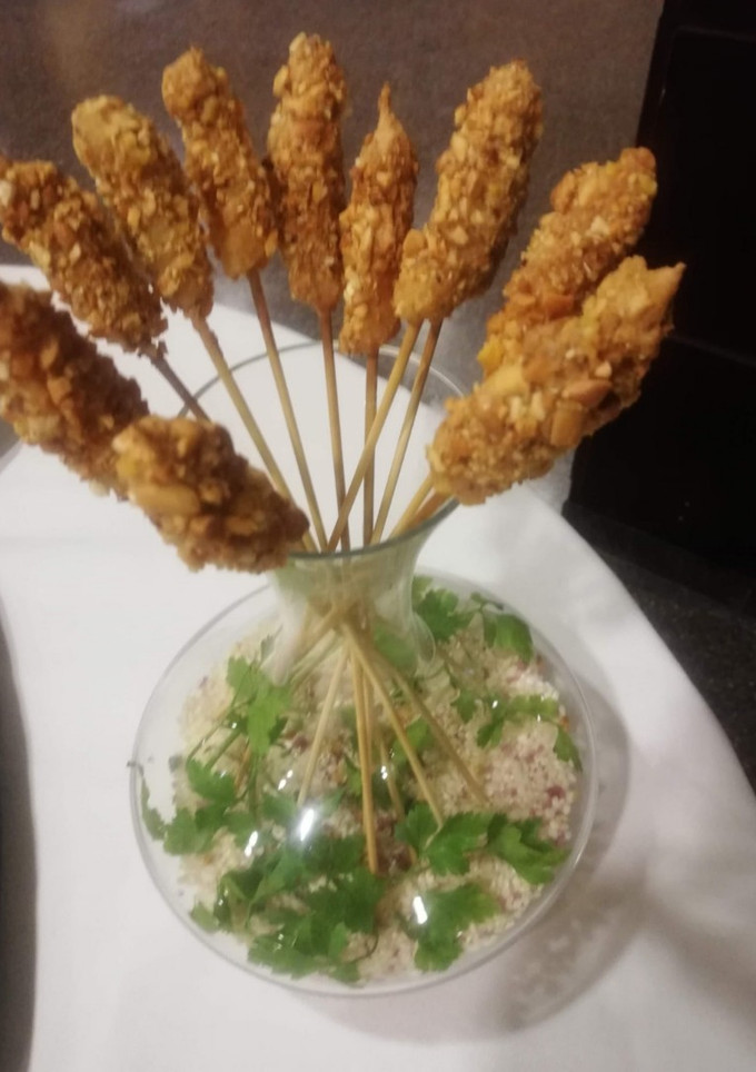 Una foto de Fritos de queso y gambón