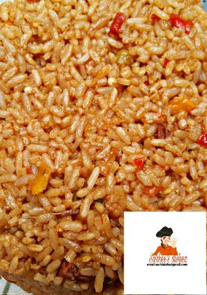 A picture of Low budget jollof rice.