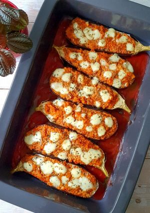 Une photo de Aubergines farcies au boulgour