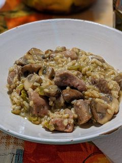 Una foto de Risotto integral con toque manchego