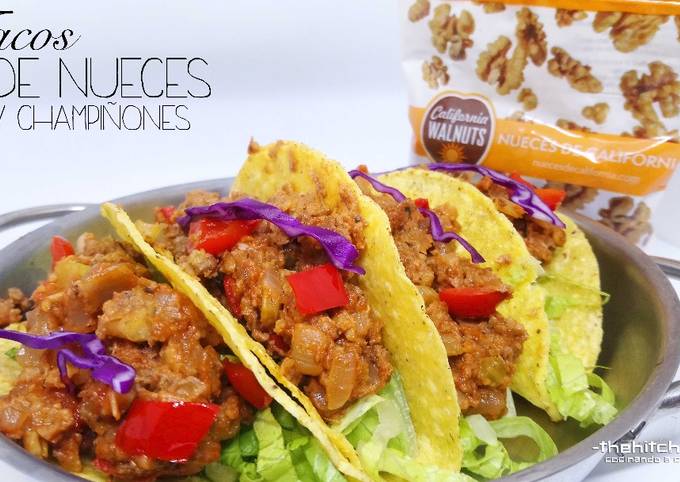 Tacos de nueces y champiñones (Trampantojo) Receta de The Hitchcook- Cookpad