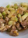แตงโมอ่อนผัดไข่ใส่หมู