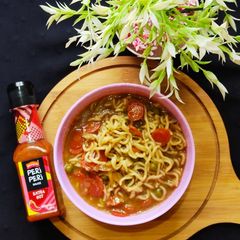 A picture of Vegetable Instant noodles soup.