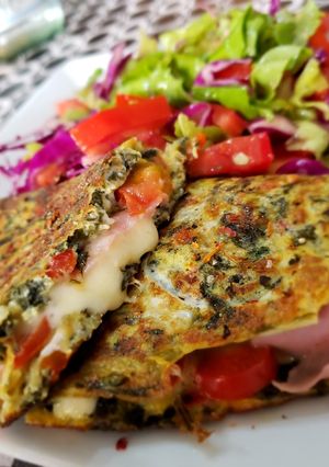 Una foto de Omelette de espinaca