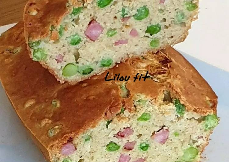 Cake ss gluten petit pois/ jambon/ emmental