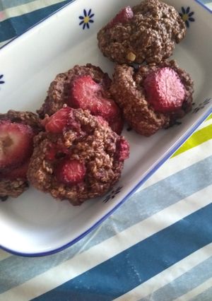 Una foto de Galletas de avena cacao frutilla