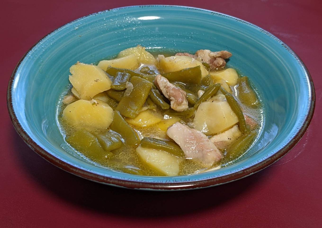 Judías verdes con lomo de cerdo y patata