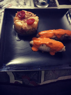 Una foto de Rape en salsa de pimiento de piquillo