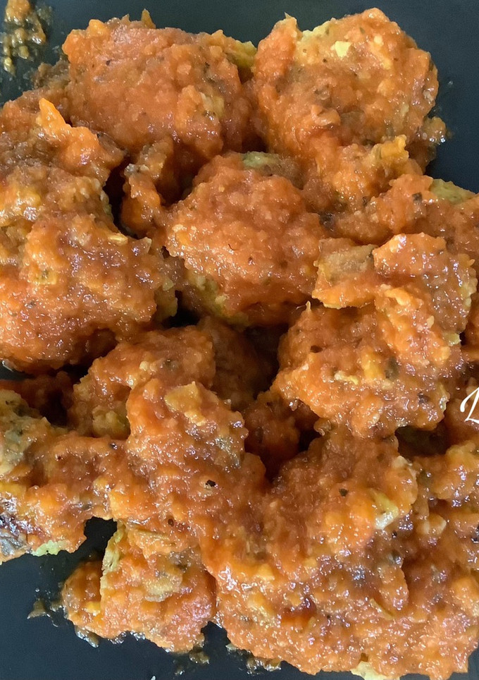 Una foto de Albóndigas de calabacín con tomate en Thermomix