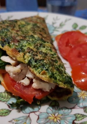 Una foto de Omelette de espinaca relleno