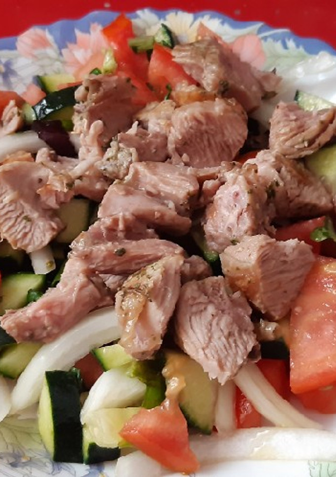 Una foto de Ensalada con pavo (airfryer)