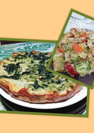 Una foto de Fiesta de brócoli: tarta + wok 🥦