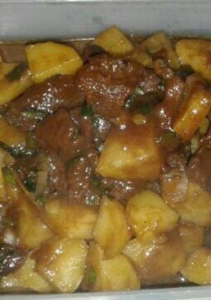 Foto resep Bistik daging kentang saos lada hitam