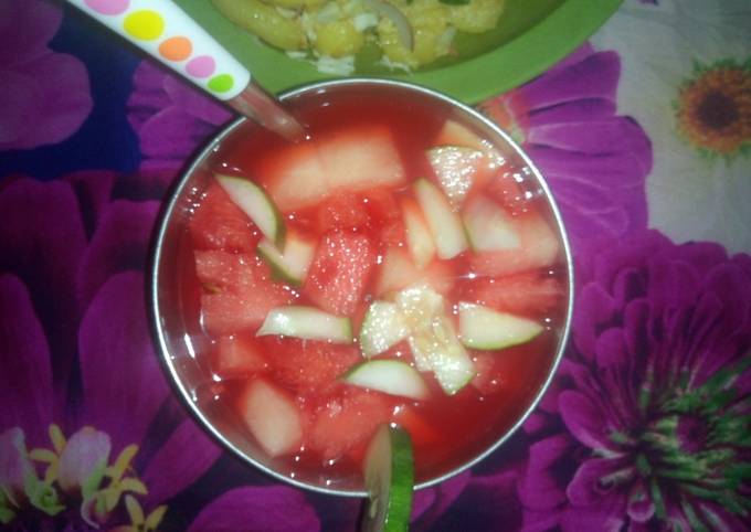 Strawberry cucumber with watermelon drink
