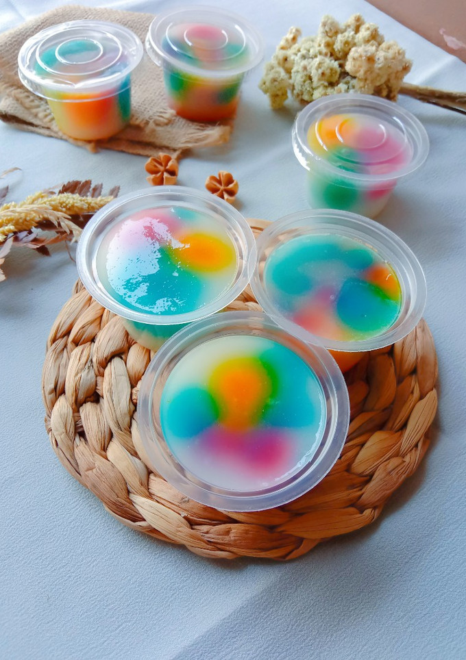 Foto resep Puding Susu Semburat Warna