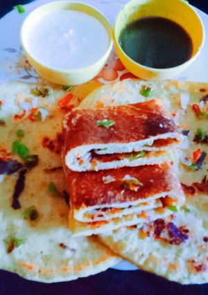 A picture of Healthy nutritious tasty moong dal Chilla for kids.
