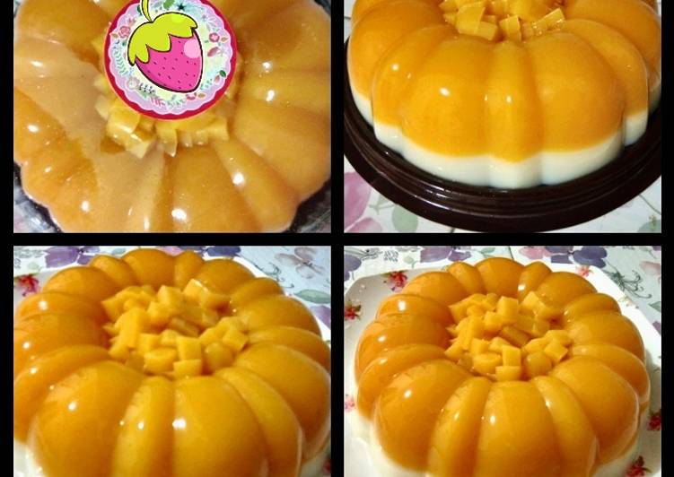 Pudding mangga lapis susu