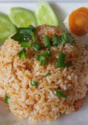 รูปของ ข้าวผัดน้ำพริกเผามันกุ้งไข่เค็ม#ทำขายรวย
