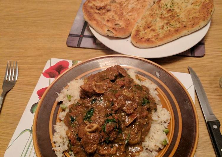 Punjabi Lamb curry served with rice