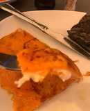 Crep de boniato relleno de jamón y queso