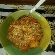 Guiso de arroz con carne picada para dos personas