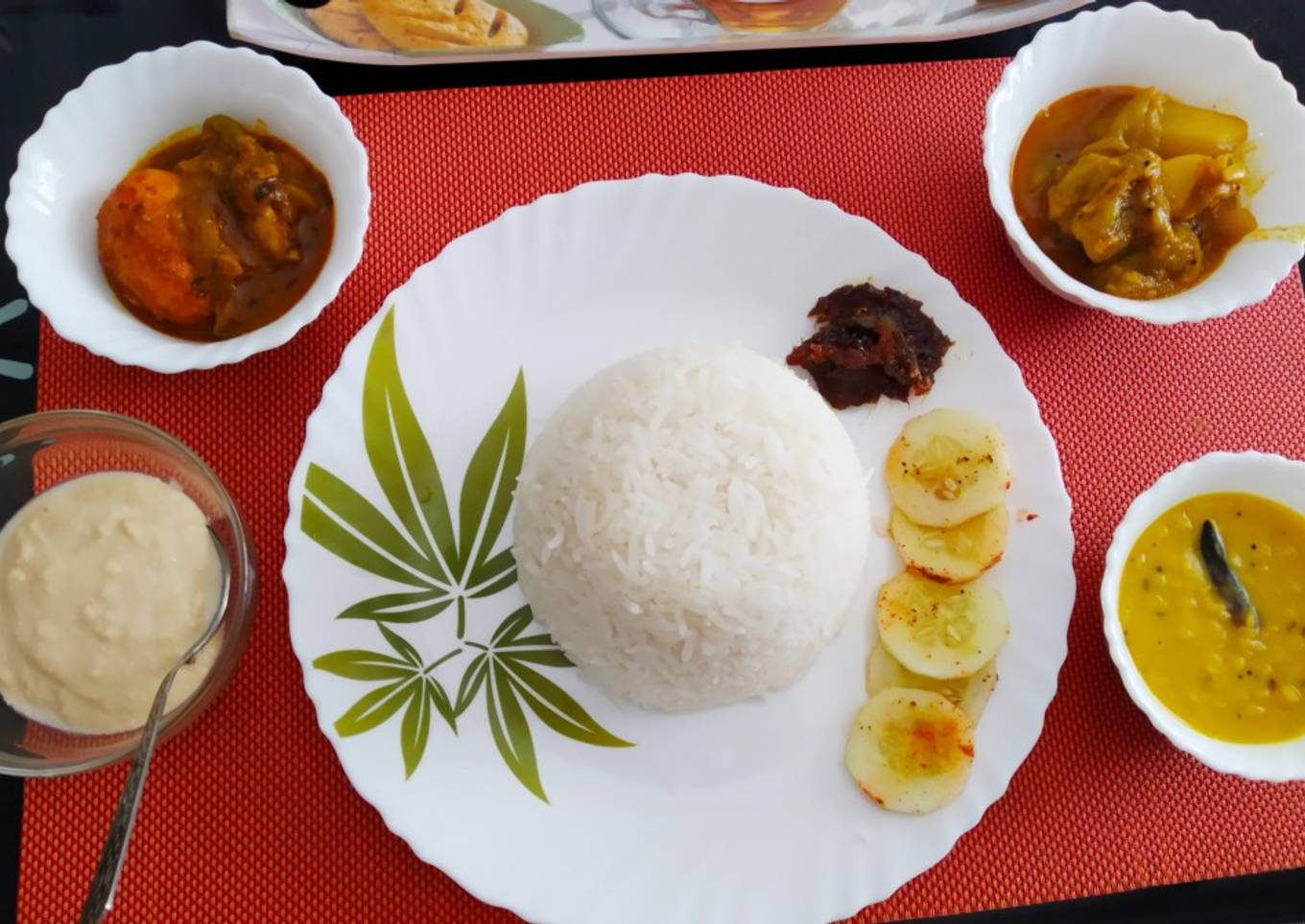 Simple egg thali