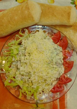 عکسی از دستور سالاد مرغ صدفی