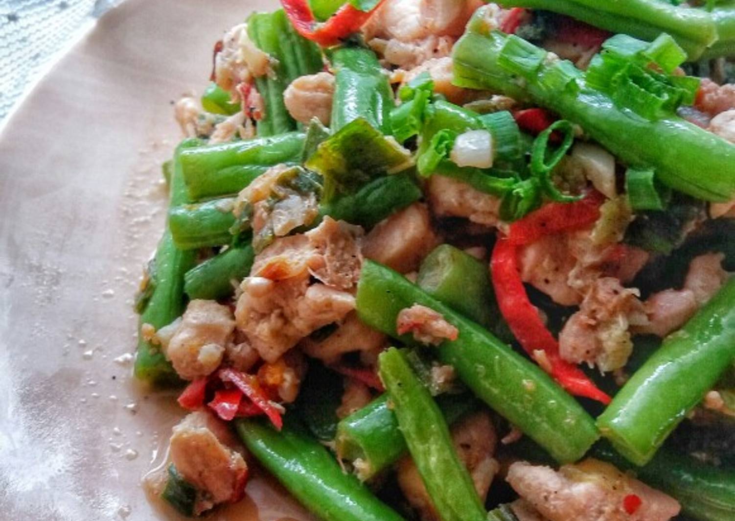 Tumis Buncis Ebi / Stir Fried Green Beans & Dried Shrimps Recipe by