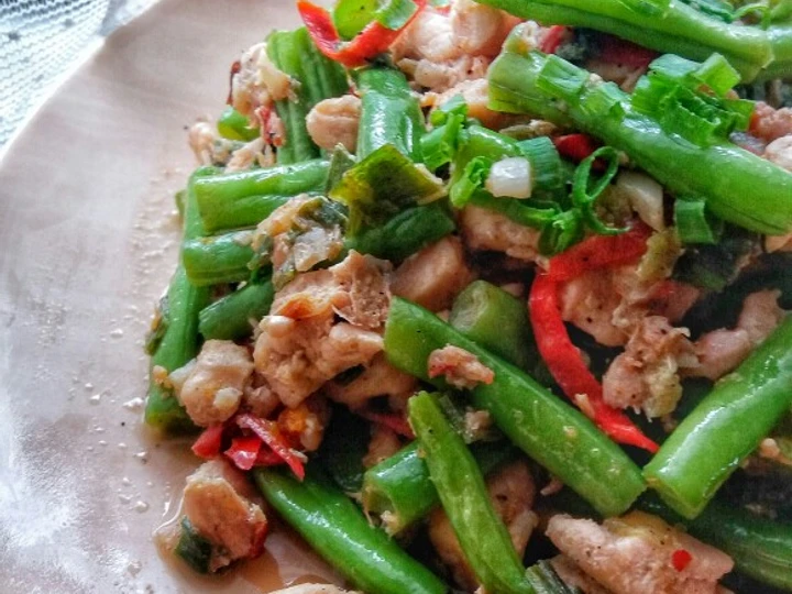 Simple Way Make Recipe Tumis Buncis Ebi / Stir Fried Green Beans &amp;amp; Dried Shrimps that is So Delicious, Can Spoil the Tongue}