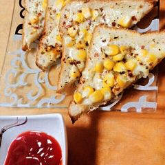 A picture of Corn cheese toast.