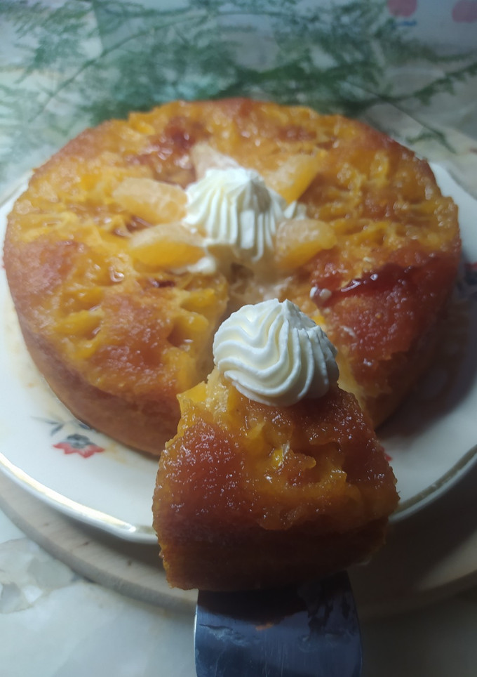 Una foto de Torta Invertida De Mandarina Matera Fácil