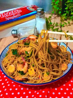 Foto resep Spaghetti Goreng Seafood