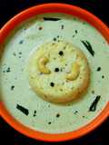 Broken rice ven pongal with coconut ginger chutney