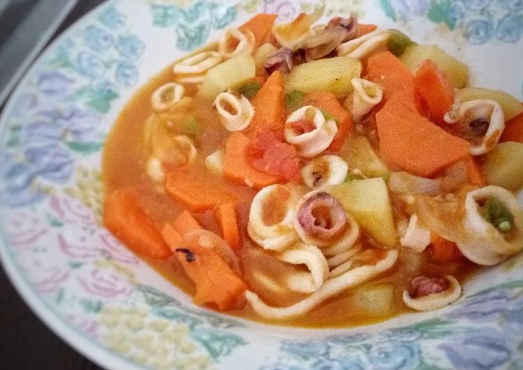 Resep Lauk simple untuk anak- Cumi saos tomat, Enak