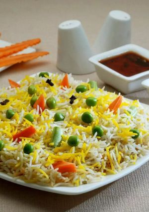 A picture of Vegetable Biryani Recipe Card.